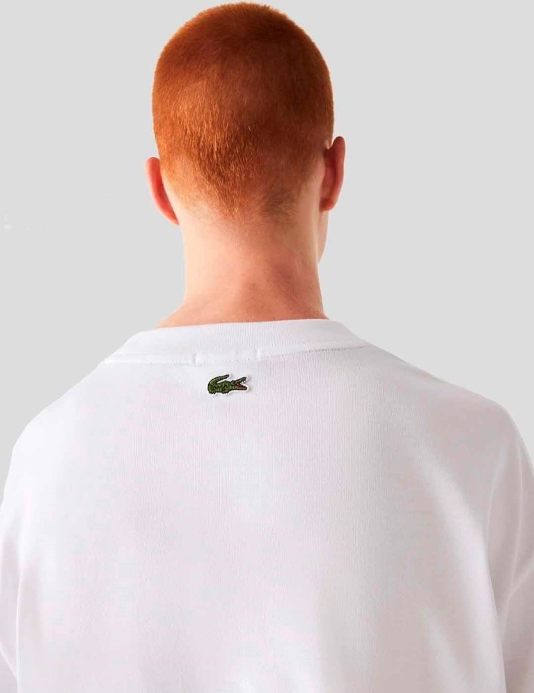 T-shirt LACOSTE camiseta loose fit blanc